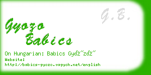 gyozo babics business card